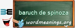WordMeaning blackboard for baruch de spinoza